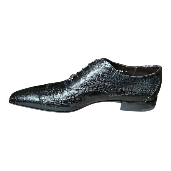 CESARE PACIOTTI LUXURIOUS BLACK GENUINE OSTRICH OXFORDS ITALIAN DESIGNER SHOES main image 7